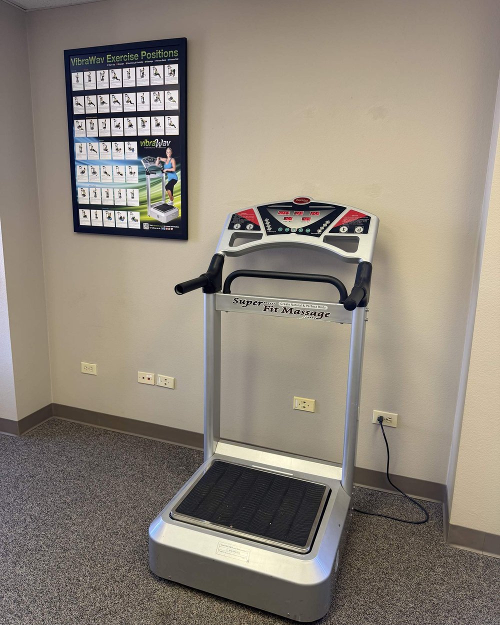 Whole-body vibration therapy machine used for soft tissue and whiplash recovery at Back to Health Chiropractic in Colorado Springs